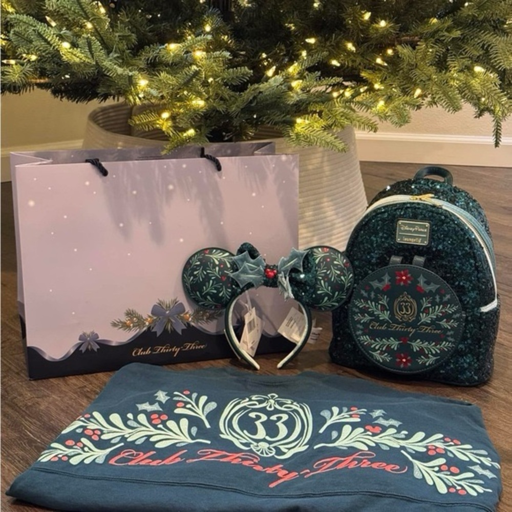 ISO Disney Club 33 2024 Holiday Loungefly and Ears Set